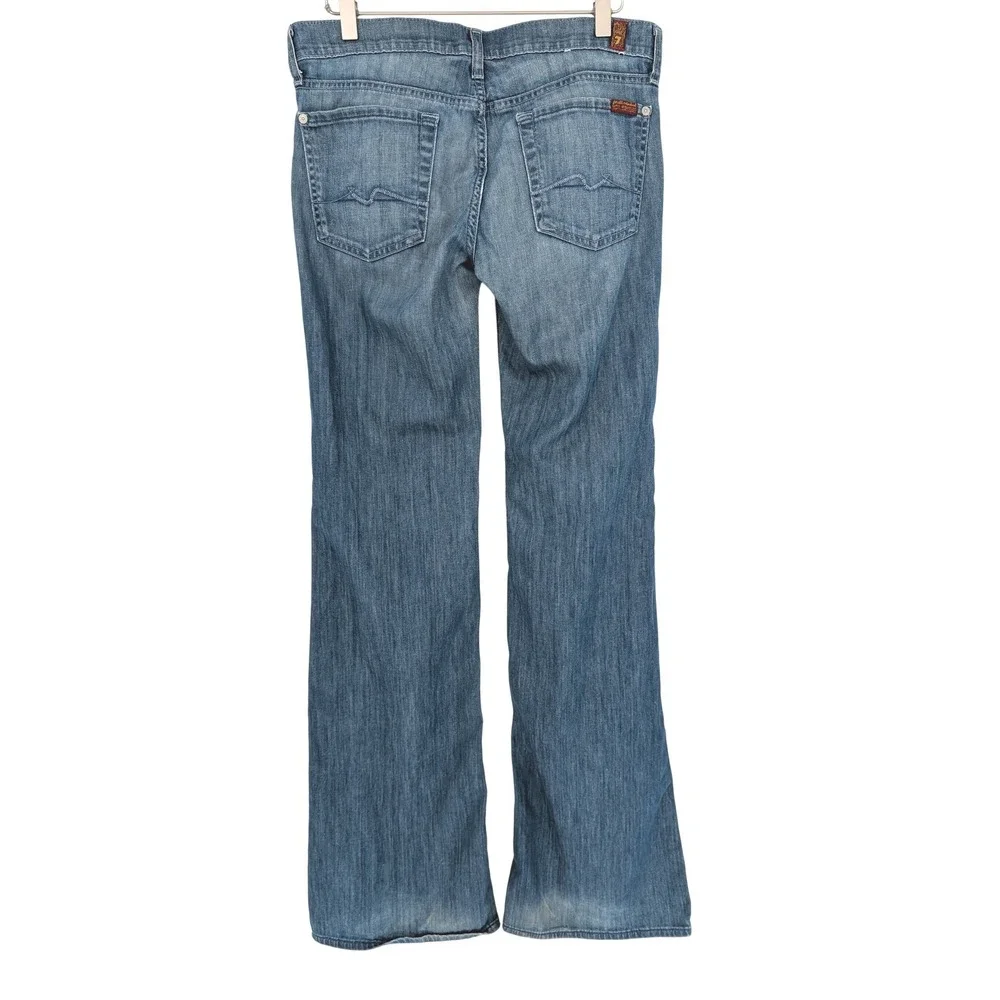 7 For All‎ Mankind Dojo Jeans 29 Blue Low Rise Flare Wide Leg Med Wash Y2K Indie